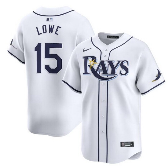 Men Tampa Bay Rays 15 Josh Lowe White Home Limited Stitched Baseball Jersey Men Tampa Bay Rays 15 Josh Lowe White Home Limited Stitched Baseball Jersey