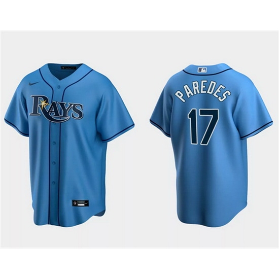 Men Tampa Bay Rays 17 Isaac Paredes Light Blue Cool Base Stitched Baseball Jersey Men Tampa Bay Rays 17 Isaac Paredes Light Blue Cool Base Stitched Baseball Jersey