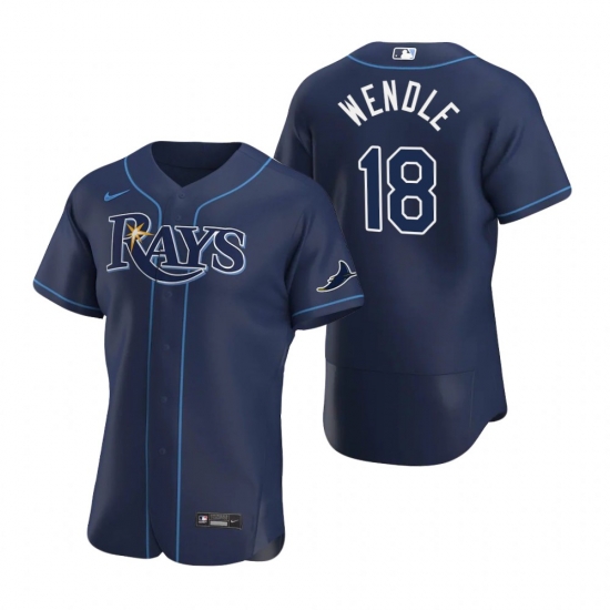 Men Tampa Bay Rays 18 Joey Wendle Men Nike Navy Alternate 2020 Flex Base Team MLB Jersey Men Tampa Bay Rays 18 Joey Wendle Men Nike Navy Alternate 2020 Flex Base Team MLB Jersey