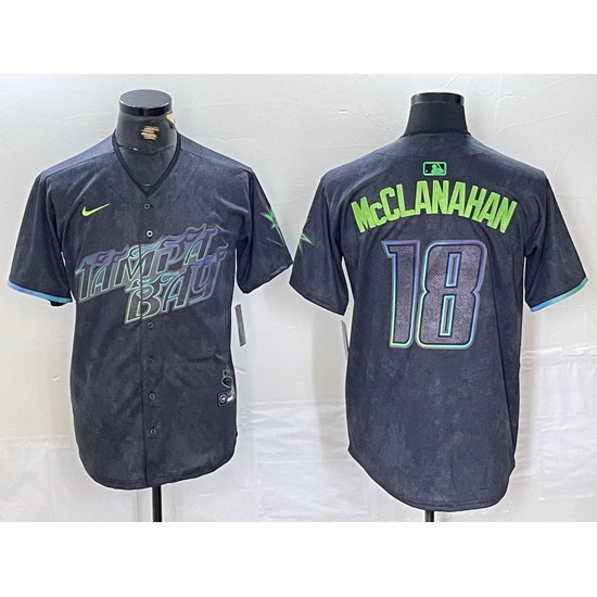 Men Tampa Bay Rays 18 Shane McClanahan Charcoal 2024 City Connect Limited Stitched Baseball Jersey 3 Men Tampa Bay Rays 18 Shane McClanahan Charcoal 2024 City Connect Limited Stitched Baseball Jersey 3
