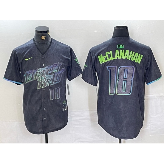 Men Tampa Bay Rays 18 Shane McClanahan Charcoal 2024 City Connect Limited Stitched Baseball Jersey 4 Men Tampa Bay Rays 18 Shane McClanahan Charcoal 2024 City Connect Limited Stitched Baseball Jersey 4