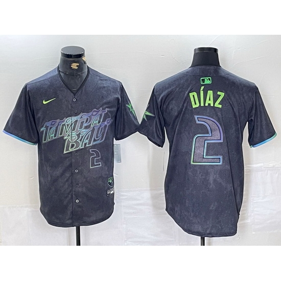 Men Tampa Bay Rays 2 Yandy D EDaz Charcoal 2024 City Connect Limited Stitched Baseball Jersey 3 Men Tampa Bay Rays 2 Yandy D EDaz Charcoal 2024 City Connect Limited Stitched Baseball Jersey 3