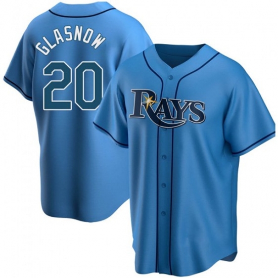 Men Tampa Bay Rays 20 Tyler Glasnow Blue Cool Base Stitched Baseball Jersey Men Tampa Bay Rays 20 Tyler Glasnow Blue Cool Base Stitched Baseball Jersey