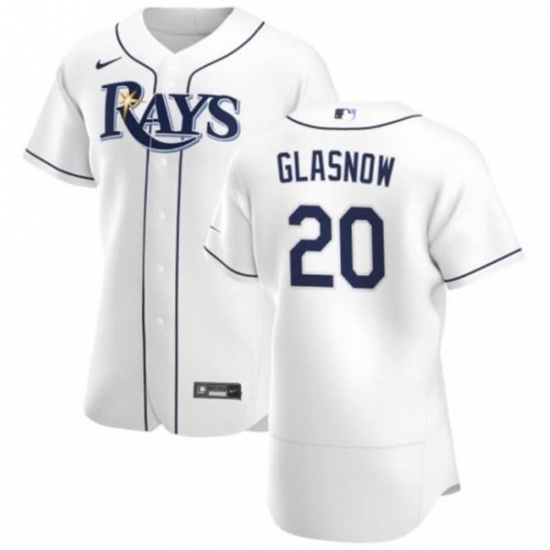 Men Tampa Bay Rays 20 Tyler Glasnow White Flex Base Stitched Jersey Men Tampa Bay Rays 20 Tyler Glasnow White Flex Base Stitched Jersey