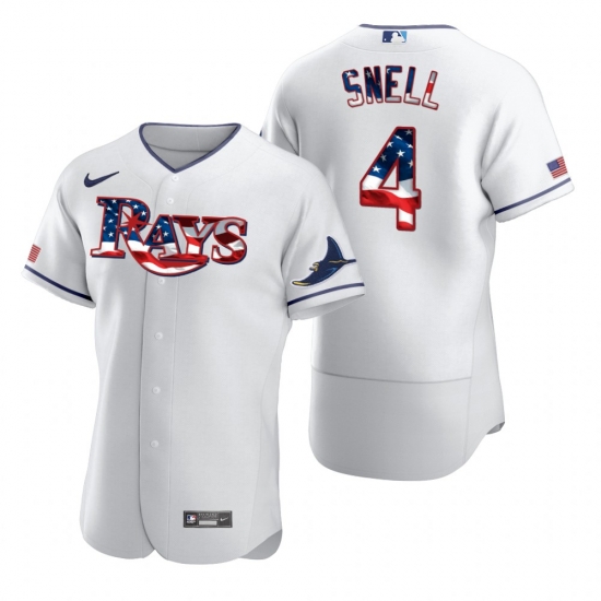 Men Tampa Bay Rays 4 Blake Snell Men Nike White Fluttering USA Flag Limited Edition Flex Base MLB Jersey Men Tampa Bay Rays 4 Blake Snell Men Nike White Fluttering USA Flag Limited Edition Flex Base MLB Jersey