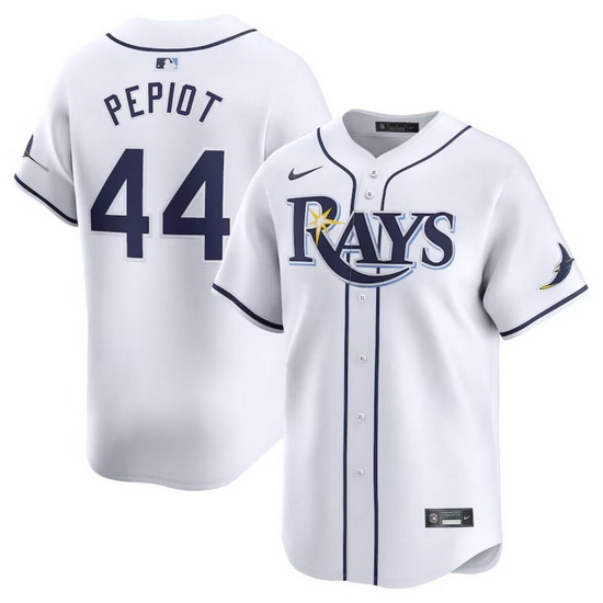 Men Tampa Bay Rays 44 Ryan Pepiot White 2024 Home Limited Stitched Baseball Jersey Men Tampa Bay Rays 44 Ryan Pepiot White 2024 Home Limited Stitched Baseball Jersey