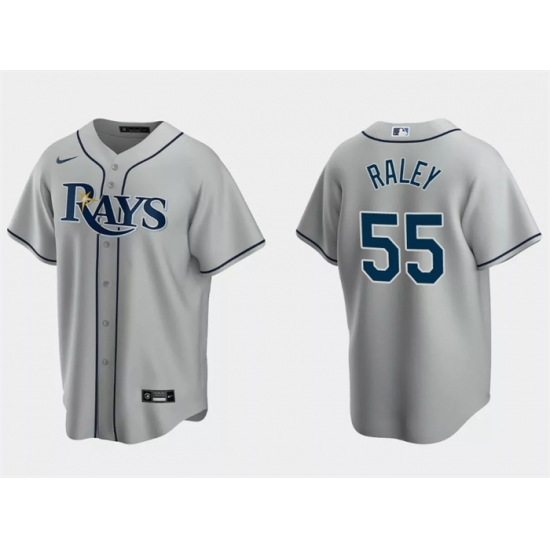 Men Tampa Bay Rays 55 Luke Raley Grey Cool Base Stitched Baseball Jersey Men Tampa Bay Rays 55 Luke Raley Grey Cool Base Stitched Baseball Jersey