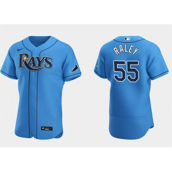 Men Tampa Bay Rays 55 Luke Raley Light Blue Flex Base Stitched Jersey Men Tampa Bay Rays 55 Luke Raley Light Blue Flex Base Stitched Jersey