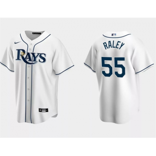 Men Tampa Bay Rays 55 Luke Raley White Cool Base Stitched Baseball Jersey Men Tampa Bay Rays 55 Luke Raley White Cool Base Stitched Baseball Jersey