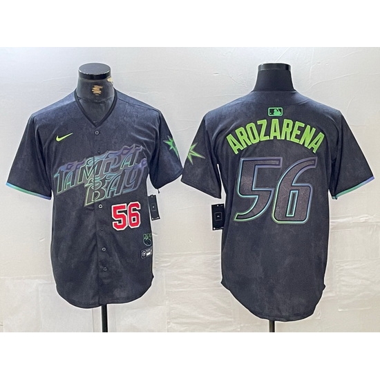 Men Tampa Bay Rays 56 Randy Arozarena Charcoal 2024 City Connect Limited Stitched Baseball Jersey 2 Men Tampa Bay Rays 56 Randy Arozarena Charcoal 2024 City Connect Limited Stitched Baseball Jersey 2