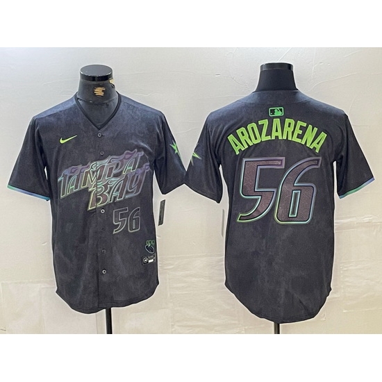 Men Tampa Bay Rays 56 Randy Arozarena Charcoal 2024 City Connect Limited Stitched Baseball Jersey 6 Men Tampa Bay Rays 56 Randy Arozarena Charcoal 2024 City Connect Limited Stitched Baseball Jersey 6
