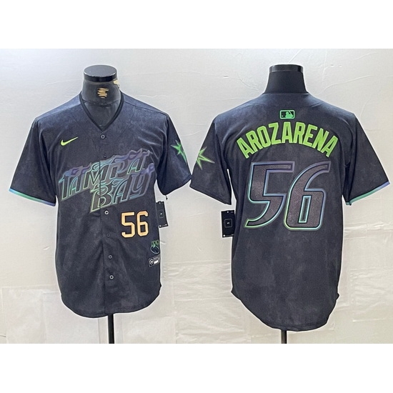 Men Tampa Bay Rays 56 Randy Arozarena Charcoal 2024 City Connect Limited Stitched Baseball Jersey 9 Men Tampa Bay Rays 56 Randy Arozarena Charcoal 2024 City Connect Limited Stitched Baseball Jersey 9