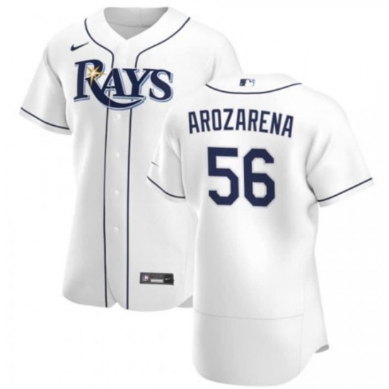 Men Tampa Bay Rays 56 Randy Arozarena White Flex Base Stitched Jersey Men Tampa Bay Rays 56 Randy Arozarena White Flex Base Stitched Jersey