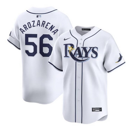 Men Tampa Bay Rays 56 Randy Arozarena White Home Limited Stitched Baseball Jersey Men Tampa Bay Rays 56 Randy Arozarena White Home Limited Stitched Baseball Jersey