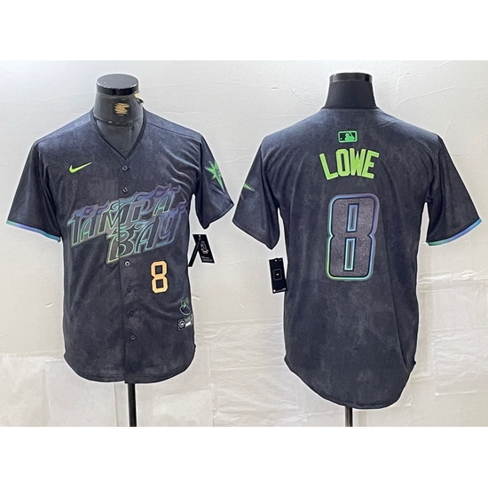 Men Tampa Bay Rays 8 Brandon Lowe Charcoal 2024 City Connect Limited Stitched jerseys 2 Men Tampa Bay Rays 8 Brandon Lowe Charcoal 2024 City Connect Limited Stitched jerseys 2
