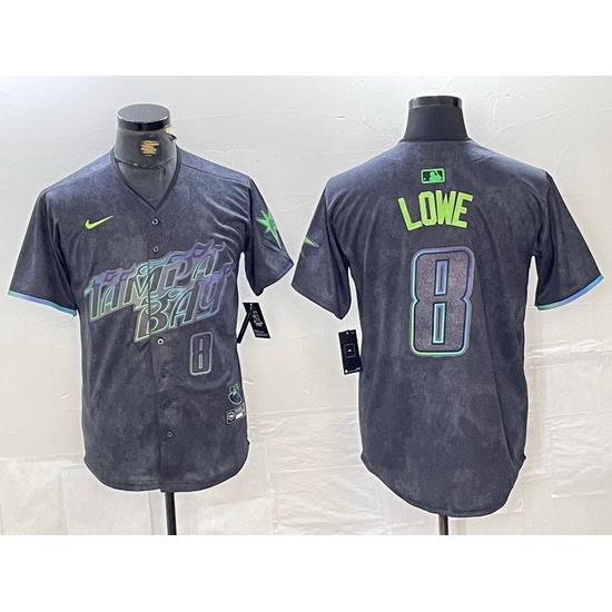 Men Tampa Bay Rays 8 Brandon Lowe Charcoal 2024 City Connect Limited Stitched jerseys Men Tampa Bay Rays 8 Brandon Lowe Charcoal 2024 City Connect Limited Stitched jerseys