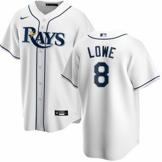 Men Tampa Bay Rays 8 Brandon Lowe White Cool Base Stitched Baseball jersey Men Tampa Bay Rays 8 Brandon Lowe White Cool Base Stitched Baseball jersey