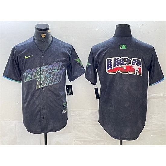 Men Tampa Bay Rays Team Big Logo Charcoal 2024 City Connect Limited Stitched Baseball Jersey 1 Men Tampa Bay Rays Team Big Logo Charcoal 2024 City Connect Limited Stitched Baseball Jersey 1