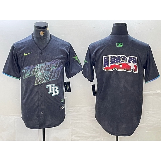 Men Tampa Bay Rays Team Big Logo Charcoal 2024 City Connect Limited Stitched Baseball JerseyS Men Tampa Bay Rays Team Big Logo Charcoal 2024 City Connect Limited Stitched Baseball JerseyS