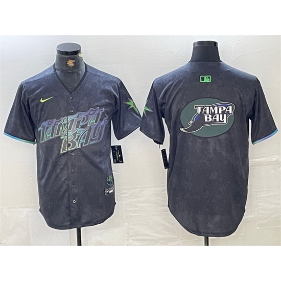 Men Tampa Bay Rays Team Big Logo Charcoal 2024 City Connect Limited Stitched Baseball Jersey Men Tampa Bay Rays Team Big Logo Charcoal 2024 City Connect Limited Stitched Baseball Jersey