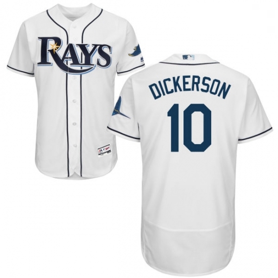 Mens Majestic Tampa Bay Rays 10 Corey Dickerson Home White Flexbase Authentic Collection MLB Jersey Mens Majestic Tampa Bay Rays 10 Corey Dickerson Home White Flexbase Authentic Collection MLB Jersey
