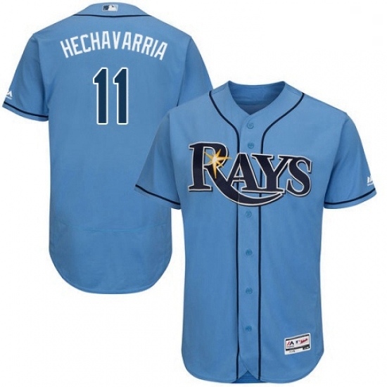Mens Majestic Tampa Bay Rays 11 Adeiny Hechavarria Alternate Columbia FlexBase Authentic Collection MLB Jersey Mens Majestic Tampa Bay Rays 11 Adeiny Hechavarria Alternate Columbia FlexBase Authentic Collection MLB Jersey