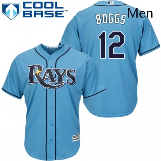 Mens Majestic Tampa Bay Rays 12 Wade Boggs Replica Light Blue Alternate 2 Cool Base MLB Jersey Mens Majestic Tampa Bay Rays 12 Wade Boggs Replica Light Blue Alternate 2 Cool Base MLB Jersey