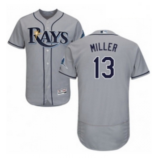 Mens Majestic Tampa Bay Rays 13 Brad Miller Grey Road Flex Base Authentic Collection MLB Jersey Mens Majestic Tampa Bay Rays 13 Brad Miller Grey Road Flex Base Authentic Collection MLB Jersey