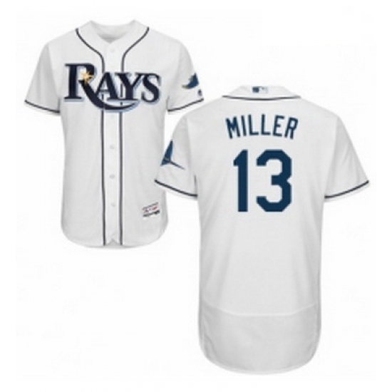 Mens Majestic Tampa Bay Rays 13 Brad Miller Home White Home Flex Base Authentic Collection MLB Jersey Mens Majestic Tampa Bay Rays 13 Brad Miller Home White Home Flex Base Authentic Collection MLB Jersey