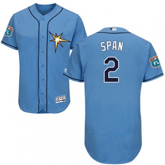 Mens Majestic Tampa Bay Rays 2 Denard Span Light Blue Flexbase Authentic Collection MLB Jersey Mens Majestic Tampa Bay Rays 2 Denard Span Light Blue Flexbase Authentic Collection MLB Jersey