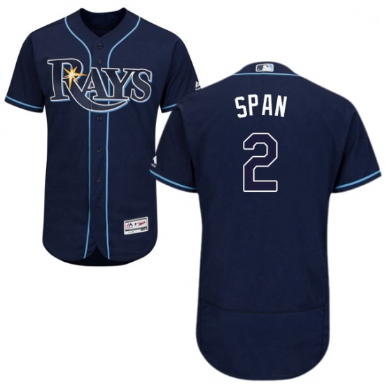 Mens Majestic Tampa Bay Rays 2 Denard Span Navy Blue Alternate Flex Base Authentic Collection MLB Jersey Mens Majestic Tampa Bay Rays 2 Denard Span Navy Blue Alternate Flex Base Authentic Collection MLB Jersey