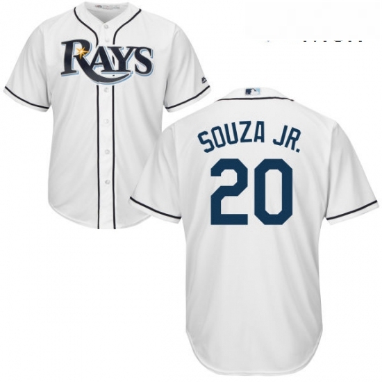 Mens Majestic Tampa Bay Rays 20 Steven Souza Replica White Home Cool Base MLB Jersey Mens Majestic Tampa Bay Rays 20 Steven Souza Replica White Home Cool Base MLB Jersey