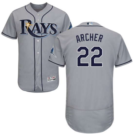 Mens Majestic Tampa Bay Rays 22 Chris Archer Grey Road Flex Base Authentic Collection MLB Jersey Mens Majestic Tampa Bay Rays 22 Chris Archer Grey Road Flex Base Authentic Collection MLB Jersey