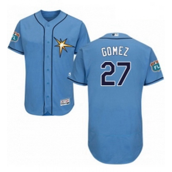 Mens Majestic Tampa Bay Rays 27 Carlos Gomez Light Blue Flexbase Authentic Collection MLB Jersey Mens Majestic Tampa Bay Rays 27 Carlos Gomez Light Blue Flexbase Authentic Collection MLB Jersey