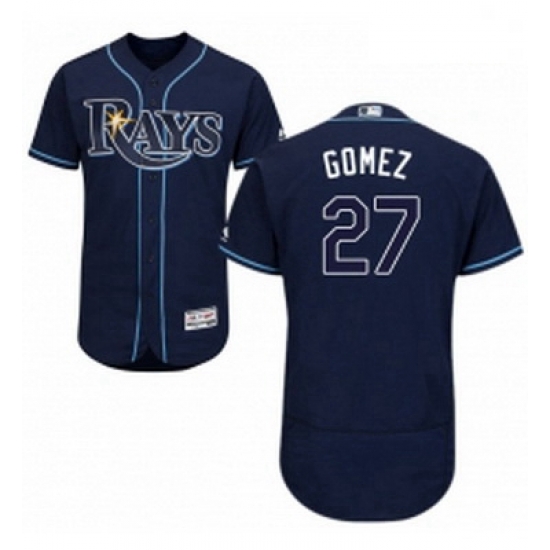 Mens Majestic Tampa Bay Rays 27 Carlos Gomez Navy Blue Alternate Flex Base Authentic Collection MLB Jersey Mens Majestic Tampa Bay Rays 27 Carlos Gomez Navy Blue Alternate Flex Base Authentic Collection MLB Jersey