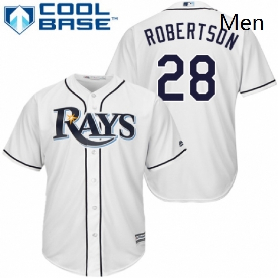 Mens Majestic Tampa Bay Rays 28 Daniel Robertson Replica White Home Cool Base MLB Jersey Mens Majestic Tampa Bay Rays 28 Daniel Robertson Replica White Home Cool Base MLB Jersey