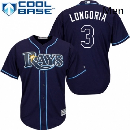 Mens Majestic Tampa Bay Rays 3 Evan Longoria Replica Navy Blue Alternate Cool Base MLB Jersey Mens Majestic Tampa Bay Rays 3 Evan Longoria Replica Navy Blue Alternate Cool Base MLB Jersey