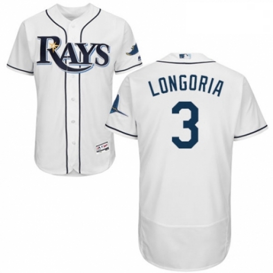 Mens Majestic Tampa Bay Rays 3 Evan Longoria White Home Flex Base Authentic Collection MLB Jersey Mens Majestic Tampa Bay Rays 3 Evan Longoria White Home Flex Base Authentic Collection MLB Jersey