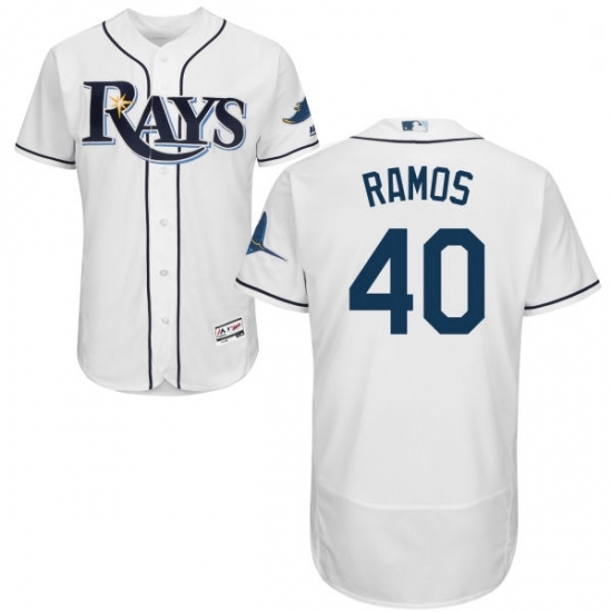 Mens Majestic Tampa Bay Rays 40 Wilson Ramos White Flexbase Authentic Collection MLB Jersey Mens Majestic Tampa Bay Rays 40 Wilson Ramos White Flexbase Authentic Collection MLB Jersey