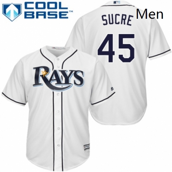 Mens Majestic Tampa Bay Rays 45 Jesus Sucre Replica White Home Cool Base MLB Jersey Mens Majestic Tampa Bay Rays 45 Jesus Sucre Replica White Home Cool Base MLB Jersey