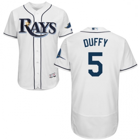 Mens Majestic Tampa Bay Rays 5 Matt Duffy White Flexbase Authentic Collection MLB Jersey Mens Majestic Tampa Bay Rays 5 Matt Duffy White Flexbase Authentic Collection MLB Jersey