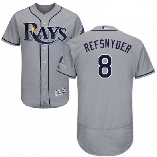Mens Majestic Tampa Bay Rays 8 Rob Refsnyder Grey Road Flex Base Authentic Collection MLB Jersey Mens Majestic Tampa Bay Rays 8 Rob Refsnyder Grey Road Flex Base Authentic Collection MLB Jersey