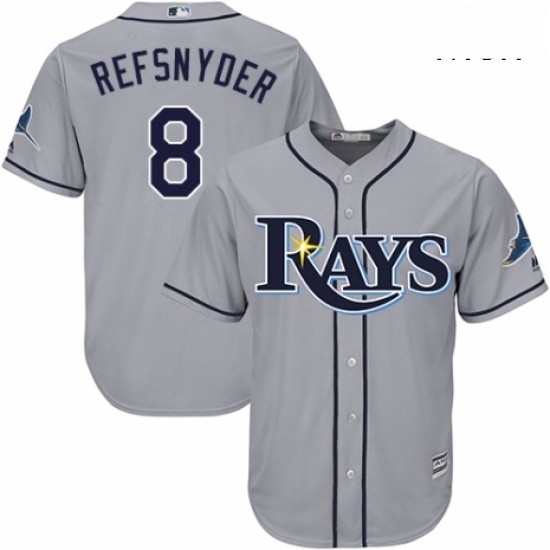 Mens Majestic Tampa Bay Rays 8 Rob Refsnyder Replica Grey Road Cool Base MLB Jersey Mens Majestic Tampa Bay Rays 8 Rob Refsnyder Replica Grey Road Cool Base MLB Jersey
