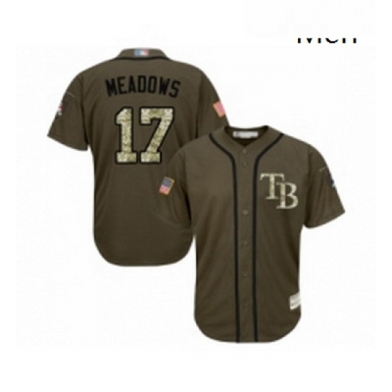 Mens Tampa Bay Rays 17 Austin Meadows Authentic Green Salute to Service Baseball Jersey Mens Tampa Bay Rays 17 Austin Meadows Authentic Green Salute to Service Baseball Jersey