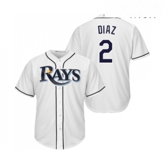 Mens Tampa Bay Rays 2 Yandy Diaz Replica White Home Cool Base Baseball Jersey Mens Tampa Bay Rays 2 Yandy Diaz Replica White Home Cool Base Baseball Jersey