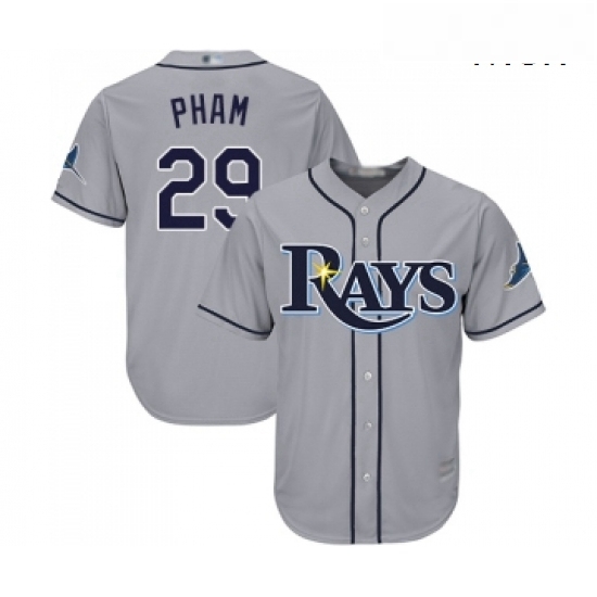Mens Tampa Bay Rays 29 Tommy Pham Replica Grey Road Cool Base Baseball Jersey Mens Tampa Bay Rays 29 Tommy Pham Replica Grey Road Cool Base Baseball Jersey