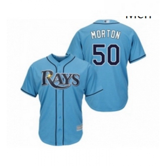 Mens Tampa Bay Rays 50 Charlie Morton Replica Light Blue Alternate 2 Cool Base Baseball Jersey Mens Tampa Bay Rays 50 Charlie Morton Replica Light Blue Alternate 2 Cool Base Baseball Jersey