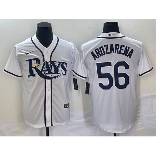 Men's Tampa Bay Rays #56 Randy Arozarena White Stitched MLB Cool Base Nike Jersey Men's Tampa Bay Rays #56 Randy Arozarena White Stitched MLB Cool Base Nike Jersey