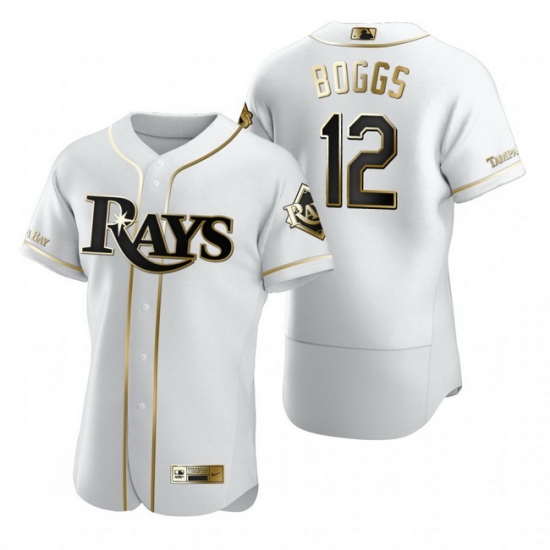 Tampa Bay Rays 12 Wade Boggs White Nike Mens Authentic Golden Edition MLB Jersey Tampa Bay Rays 12 Wade Boggs White Nike Mens Authentic Golden Edition MLB Jersey