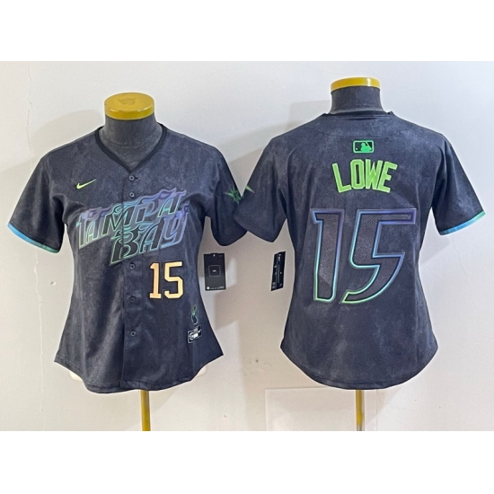 Women Tampa Bay Rays 15 Josh Lowe Charcoal 2024 City Connect Limited Stitched Baseball Jersey 1 Women Tampa Bay Rays 15 Josh Lowe Charcoal 2024 City Connect Limited Stitched Baseball Jersey 1